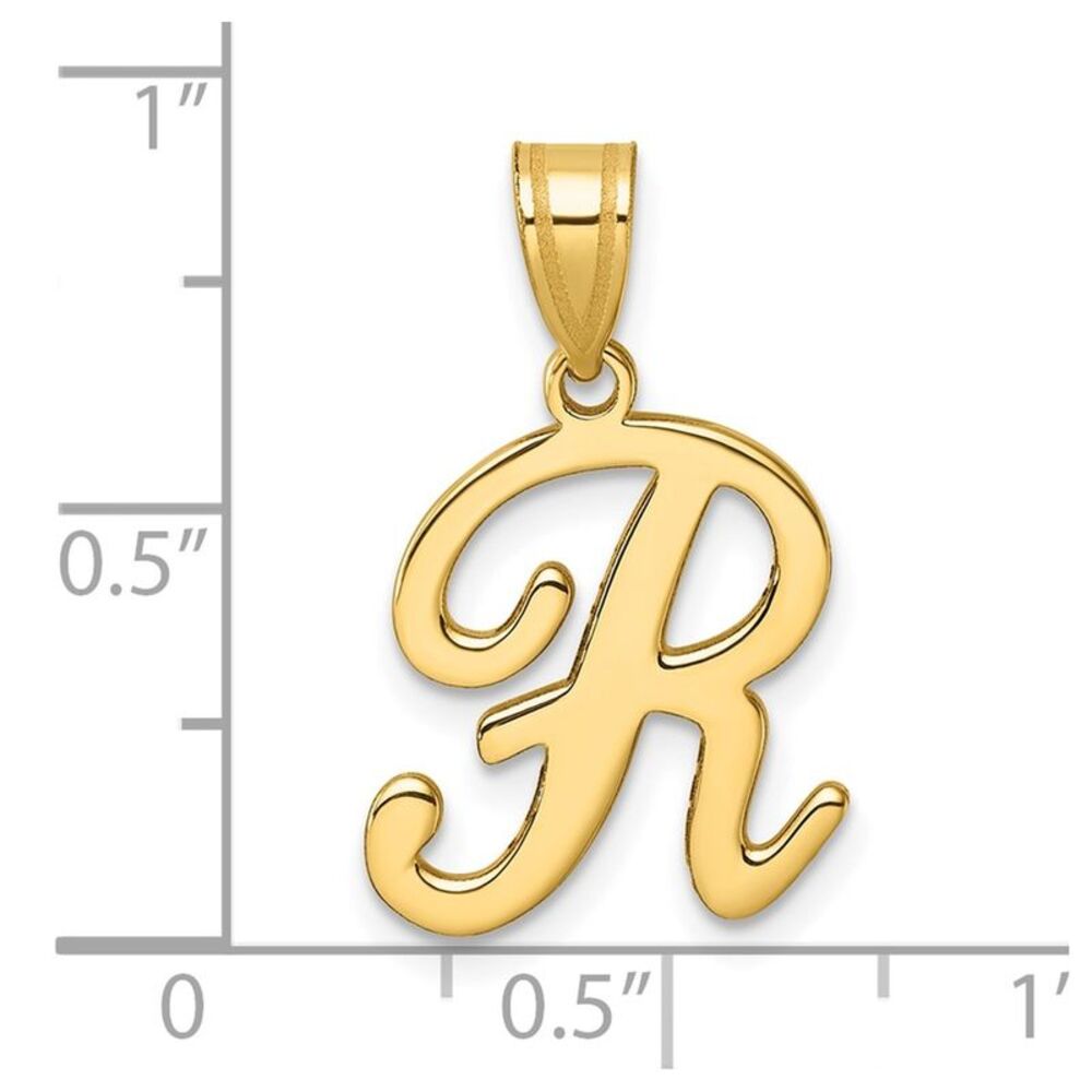 Kazi Luxury 14k Yellow Gold Script Letter R Initi… - image 4
